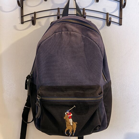 Polo Ralph Lauren Men's Big Pony Navy/Black Canvas Backpack - Picture 1 of 5